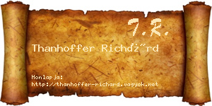 Thanhoffer Richárd névjegykártya